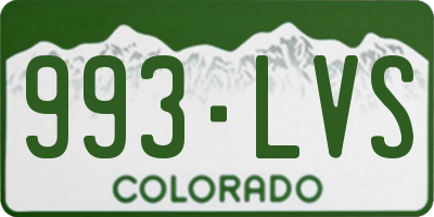 CO license plate 993LVS