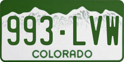 CO license plate 993LVW