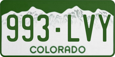 CO license plate 993LVY
