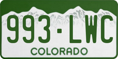 CO license plate 993LWC