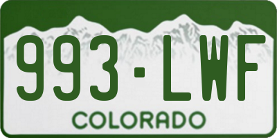 CO license plate 993LWF