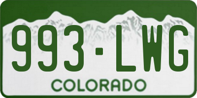 CO license plate 993LWG