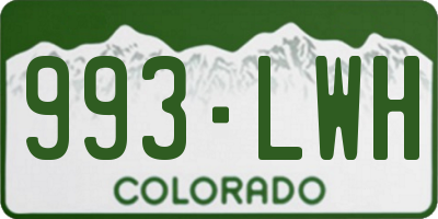 CO license plate 993LWH