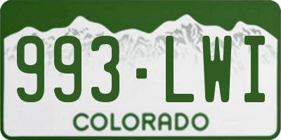 CO license plate 993LWI