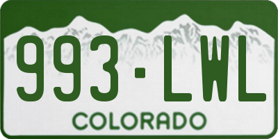 CO license plate 993LWL
