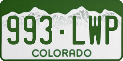 CO license plate 993LWP