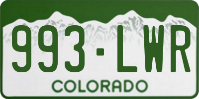 CO license plate 993LWR