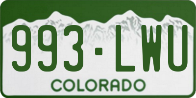 CO license plate 993LWU