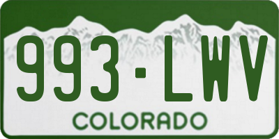 CO license plate 993LWV