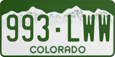 CO license plate 993LWW