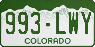 CO license plate 993LWY