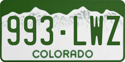 CO license plate 993LWZ