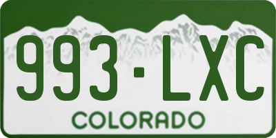 CO license plate 993LXC