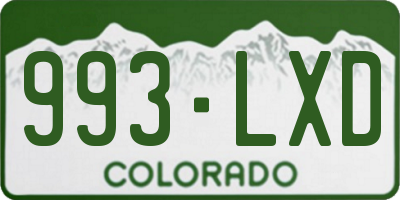 CO license plate 993LXD