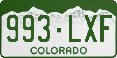 CO license plate 993LXF