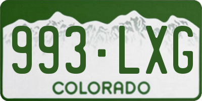 CO license plate 993LXG