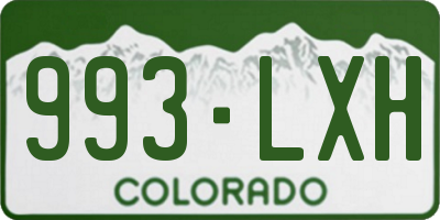 CO license plate 993LXH