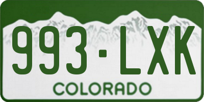 CO license plate 993LXK