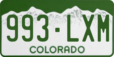 CO license plate 993LXM