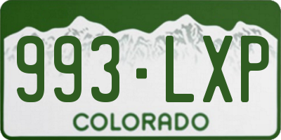 CO license plate 993LXP