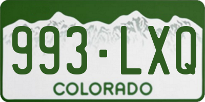 CO license plate 993LXQ