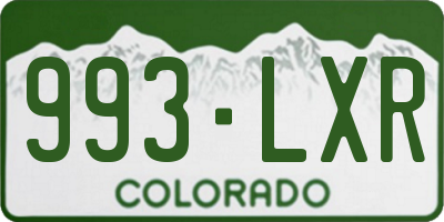 CO license plate 993LXR