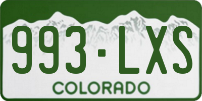 CO license plate 993LXS
