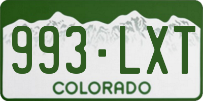 CO license plate 993LXT