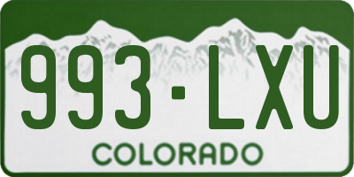 CO license plate 993LXU