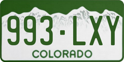CO license plate 993LXY