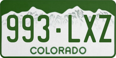 CO license plate 993LXZ