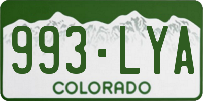 CO license plate 993LYA