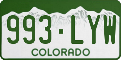 CO license plate 993LYW