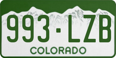 CO license plate 993LZB