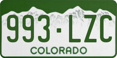 CO license plate 993LZC