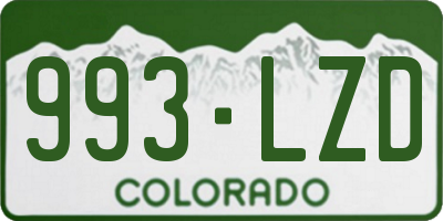 CO license plate 993LZD