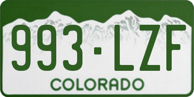 CO license plate 993LZF