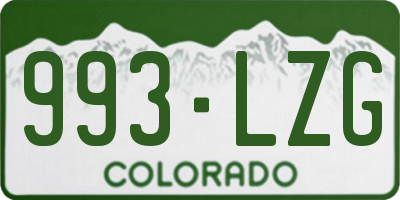 CO license plate 993LZG