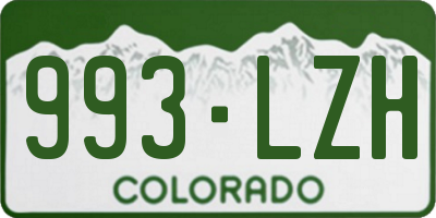 CO license plate 993LZH