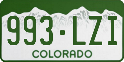 CO license plate 993LZI
