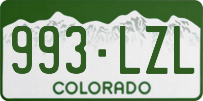 CO license plate 993LZL