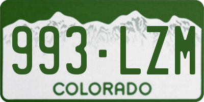 CO license plate 993LZM