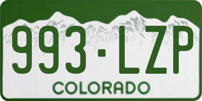 CO license plate 993LZP