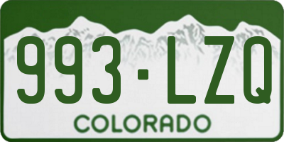CO license plate 993LZQ