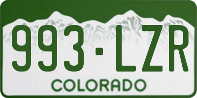 CO license plate 993LZR
