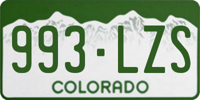 CO license plate 993LZS