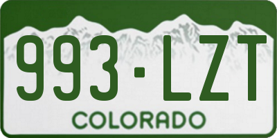 CO license plate 993LZT