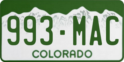 CO license plate 993MAC