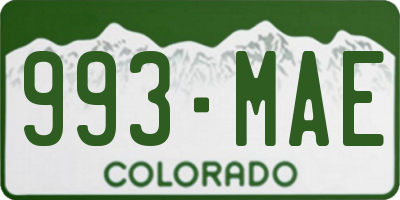 CO license plate 993MAE