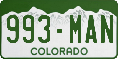 CO license plate 993MAN